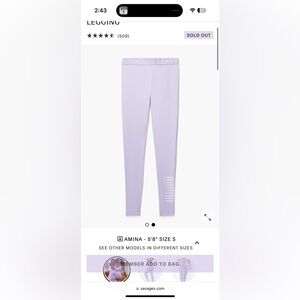 Savage X Fenty lavender jersey leggings large